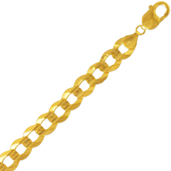 14K Gold 250G(9mm) Solid Light Curb Bracelet - Grace Fine Gold