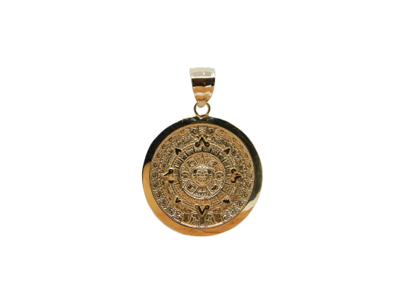 14K Yellow Gold Aztec calendar charm - Grace Fine Gold