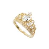 14K Gold 15 Anos Crown CZ Ring - Grace Fine Gold