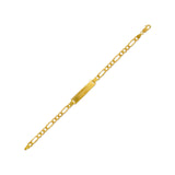 14K Yellow 4.3mm gold  Kids Hollow Figaro ID Bracelet - Grace Fine Gold