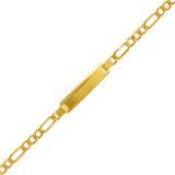 14K Yellow 4.3mm gold  Kids Hollow Figaro ID Bracelet - Grace Fine Gold