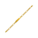 14K Yellow gold 5mm Kids Hollow Figaro ID Bracelet - Grace Fine Gold