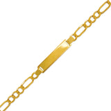 14K Yellow gold 5mm Kids Hollow Figaro ID Bracelet - Grace Fine Gold