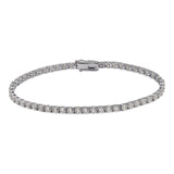 14K White Gold 3mm Round Cubic Zirconia Tennis Bracelet - Grace Fine Gold