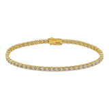 14K Yellow Gold Round Pave CZ Tennis Bracelet 3mm - Grace Fine Gold