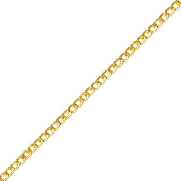 2.5mm(60G) 14K Yellow Gold Curb Hollow Chain - Grace Fine Gold