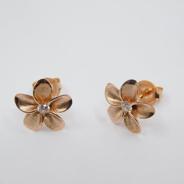 14K Rose Gold Daisy  Stud Earrings - Grace Fine Gold
