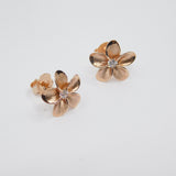 14K Rose Gold Daisy  Stud Earrings - Grace Fine Gold