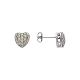 14K White Gold Fancy Heart CZ Stud Earrings - Grace Fine Gold