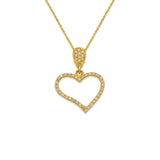 14K Yellow Gold Fancy Heart CZ Necklace - Grace Fine Gold
