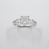 14K White Gold Ladies Princess Cut Solitaire CZ Ring - Grace Fine Gold