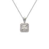 14K White Gold Fancy Princess Cut CZ Necklace - Grace Fine Gold