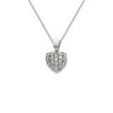 14K White Gold 7mm Fancy Heart CZ Necklace - Grace Fine Gold