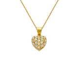 14K Yellow Gold 7mm Fancy Heart CZ Necklace - Grace Fine Gold