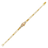 14K Gold 15 Anos Heart Tricolor CZ Bracelet - Grace Fine Gold