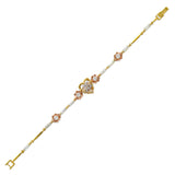 14K Gold Fancy 15 Anos Heart CZ Bracelet - Grace Fine Gold
