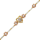 14K Gold Fancy 15 Anos Heart CZ Bracelet - Grace Fine Gold