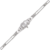 14K White Gold Fancy 15 Anos Heart CZ Bracelet - Grace Fine Gold