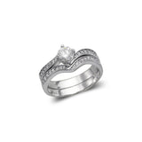 14K White Gold Fancy Solitaire CZ Ring - Grace Fine Gold