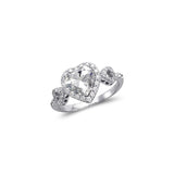 14K White Gold Ladies Heart Halo Solitaire CZ Ring - Grace Fine Gold