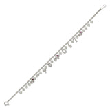 14K White Gold Fancy Charm CZ Bracelet - Grace Fine Gold