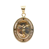 14K Tri-Color D.C with CZ Jesus Crucifix Charm Pendant - Grace Fine Gold