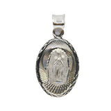 14K White Gold D.C Virgin Mary Guadalupe Oval Charm - Grace Fine Gold