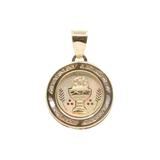 14K Tri-Color Cubic Zirconia Communion Charm Pendant - Grace Fine Gold