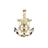 14K Yellow Gold Jesus Anchor Pendant - Grace Fine Gold