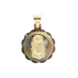 14K Tri-Color Diamond Cut Virgin Mary Guadalupe Charm Pendant - Grace Fine Gold