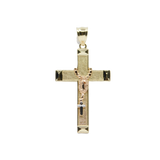 14K Gold Tri –Color Rosario Cross Charm - Grace Fine Gold