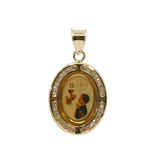 14K Yellow Gold Cubic Zirconia Communion Oval Charm - Grace Fine Gold