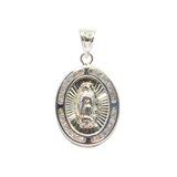14K White Gold D.C With CZ Virgin Mary Guadalupe Charm - Grace Fine Gold