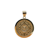 14K Yellow Gold Aztec calendar charm - Grace Fine Gold