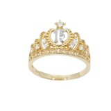 14K Gold 15 Anos Crown CZ Ring - Grace Fine Gold