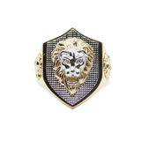 14K Gold Men's Fancy Lion Face Ring - Grace Fine Gold