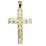 14K Gold Micro Pave CZ Two-Tone Men Crucifix Cross - Grace Fine Gold