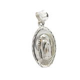 14K White Gold D.C Virgin Mary Guadalupe Oval Charm - Grace Fine Gold