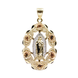 14k Tri-Color Rose and Guadalupe Pendent - Grace Fine Gold