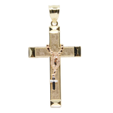 14K Gold Tri –Color Rosario Cross Charm - Grace Fine Gold