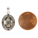 14K White Gold D.C With CZ Virgin Mary Guadalupe Charm - Grace Fine Gold