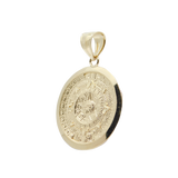 14K Yellow Gold Aztec calendar charm - Grace Fine Gold