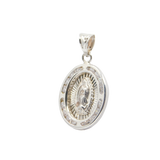 14K White Gold D.C With CZ Virgin Mary Guadalupe Charm - Grace Fine Gold