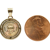 14K Tri-Color Cubic Zirconia Communion Charm Pendant - Grace Fine Gold