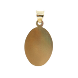 14K Tri-Color Gold Diamond-cut Communion Stamp Oval Charm - Grace Fine Gold