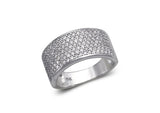 14K White Gold  Ladies Fancy band CZ Ring - Grace Fine Gold