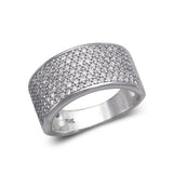 14K White Gold  Ladies Fancy band CZ Ring - Grace Fine Gold