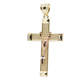 14K Gold Tri –Color Rosario Cross Charm - Grace Fine Gold
