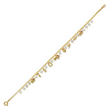 14K Yellow Gold Fancy Charm CZ Bracelet - Grace Fine Gold