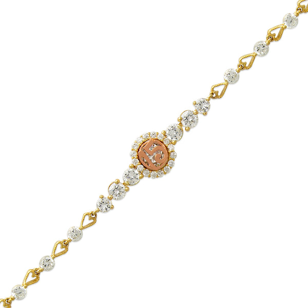 14K Gold Fancy 15 Anos CZ Bracelet - Grace Fine Gold